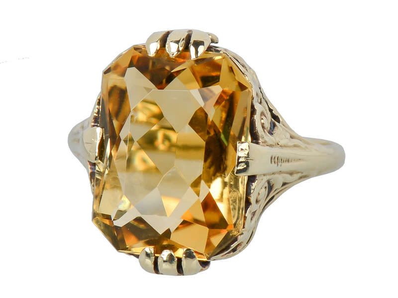 Soothing Sunlight - Art Deco Filigree Ring