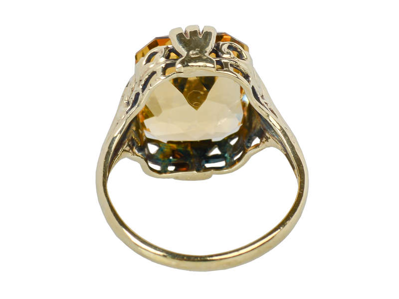 Soothing Sunlight - Art Deco Filigree Ring