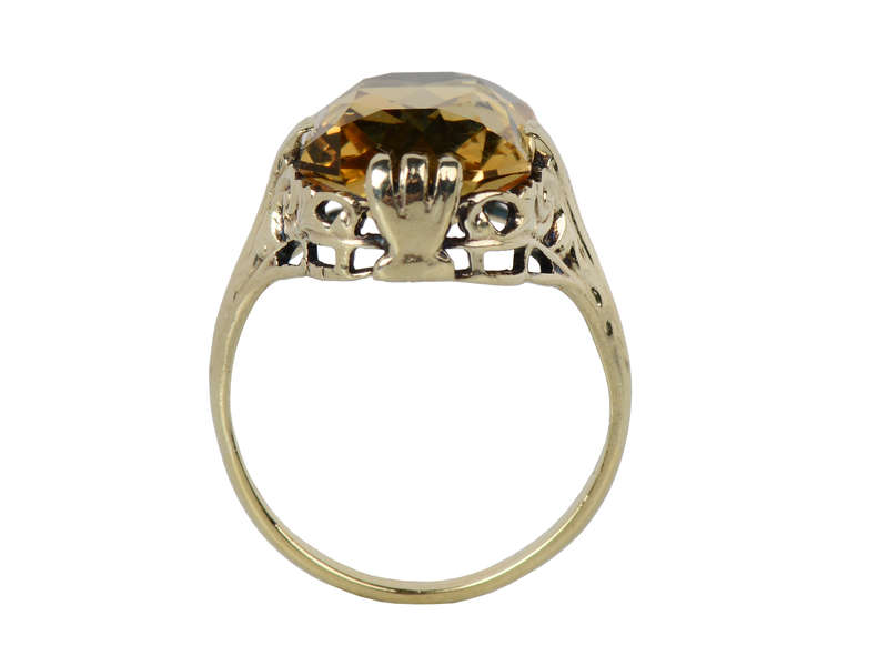 Soothing Sunlight - Art Deco Filigree Ring