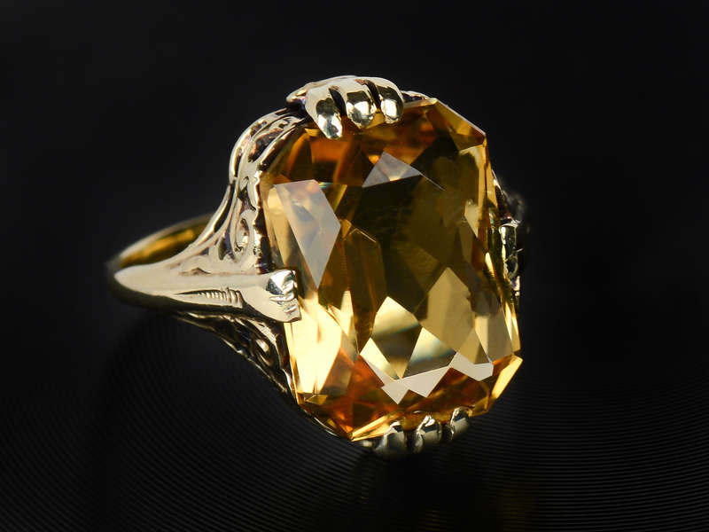 Soothing Sunlight - Art Deco Filigree Ring