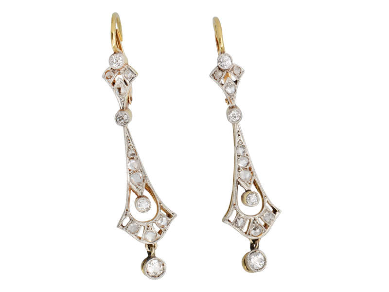 Art Deco Diamond Dangle Earrings