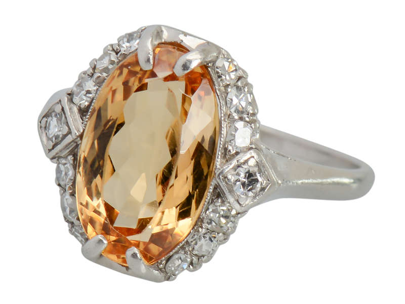 Precious Topaz Diamond Vintage Ring