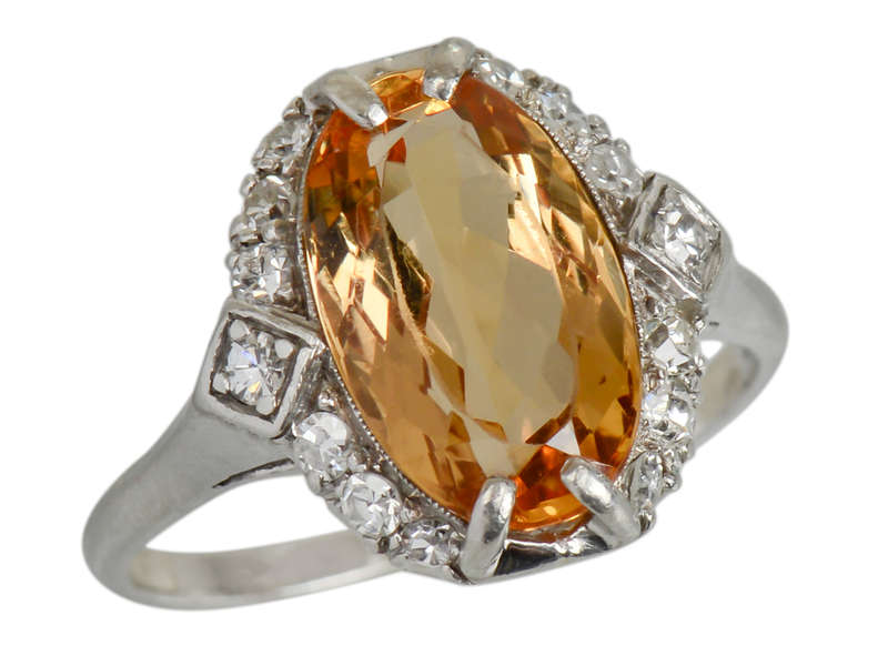 Precious Topaz Diamond Vintage Ring