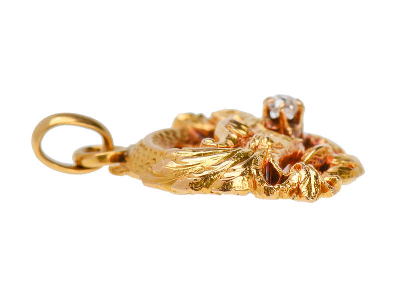 
                      
                        Firebreather - Art Nouveau Dragon Diamond Pendant
                      
                    