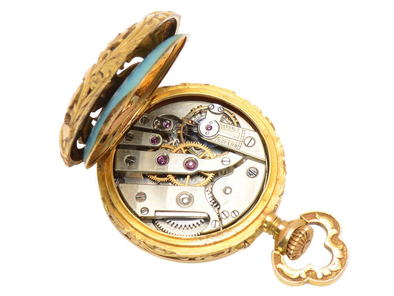 Art Nouveau Enamel Floral Golay, Fils & Stahl Watch