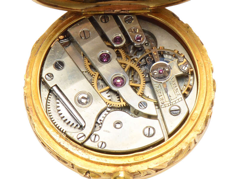 Art Nouveau Enamel Floral Golay, Fils & Stahl Watch