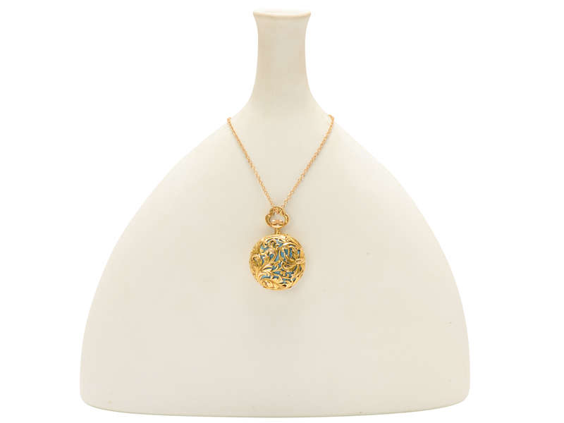 Art Nouveau Enamel Floral Golay, Fils & Stahl Watch
