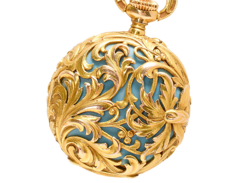Art Nouveau Enamel Floral Golay, Fils & Stahl Watch