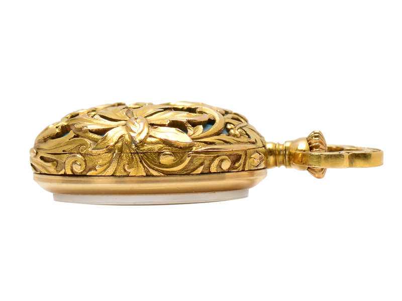 Art Nouveau Enamel Floral Golay, Fils & Stahl Watch