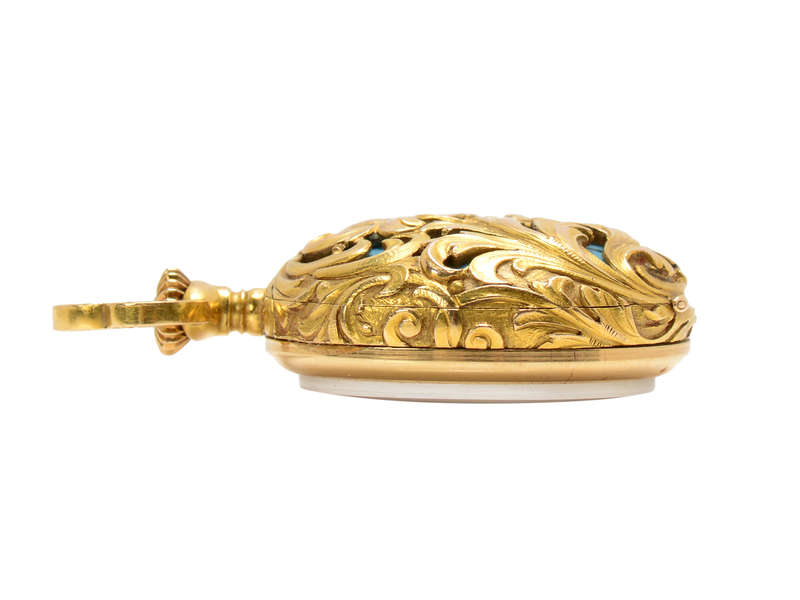 Art Nouveau Enamel Floral Golay, Fils & Stahl Watch