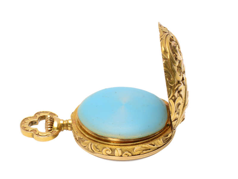 Art Nouveau Enamel Floral Golay, Fils & Stahl Watch