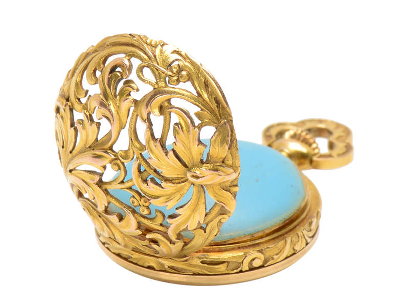Art Nouveau Enamel Floral Golay, Fils & Stahl Watch
