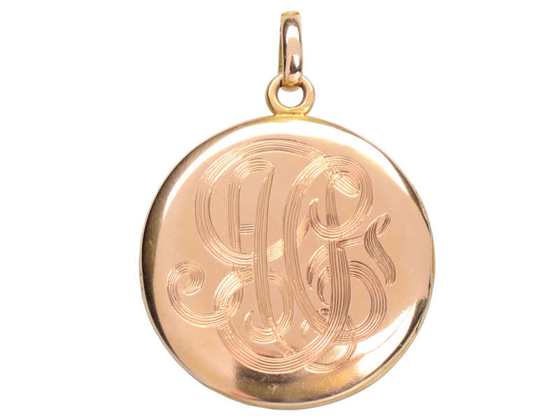 Art Nouveau Iris Flower Locket in Gold