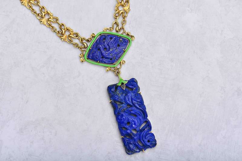 Art Nouveau Lapis Necklace Attributed to Sloan & Co.