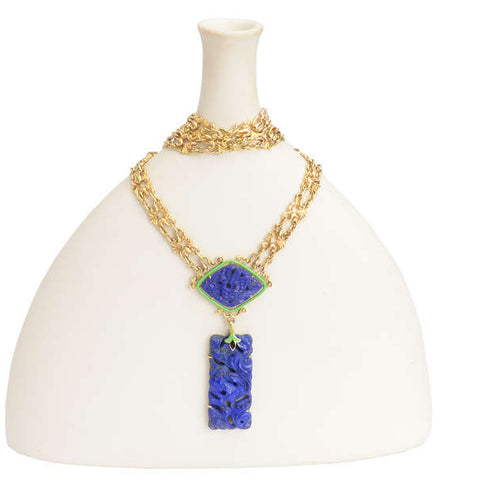 Art Nouveau Lapis Necklace Attributed to Sloan & Co.
