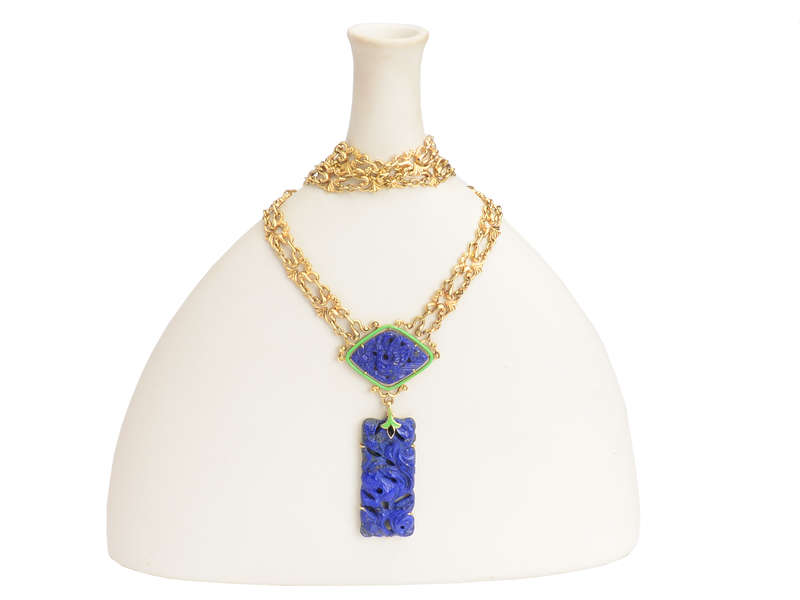 Art Nouveau Lapis Necklace Attributed to Sloan & Co.