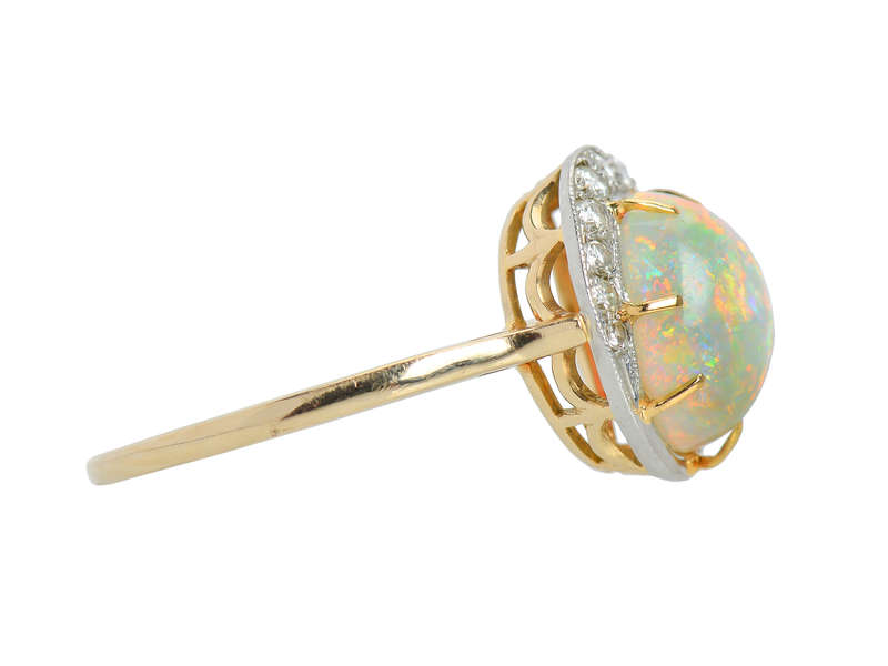 
                      
                        Crescent Moon Motif Australian Opal Ring
                      
                    