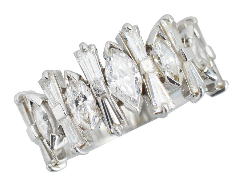 
                      
                        Modernist Marquise Diamond Half Eternity Band
                      
                    