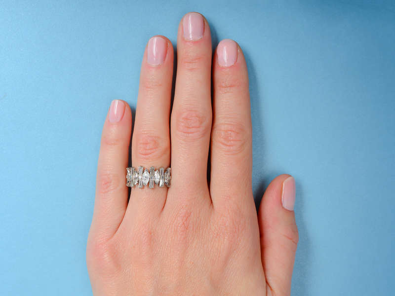 Modernist Marquise Diamond Half Eternity Band