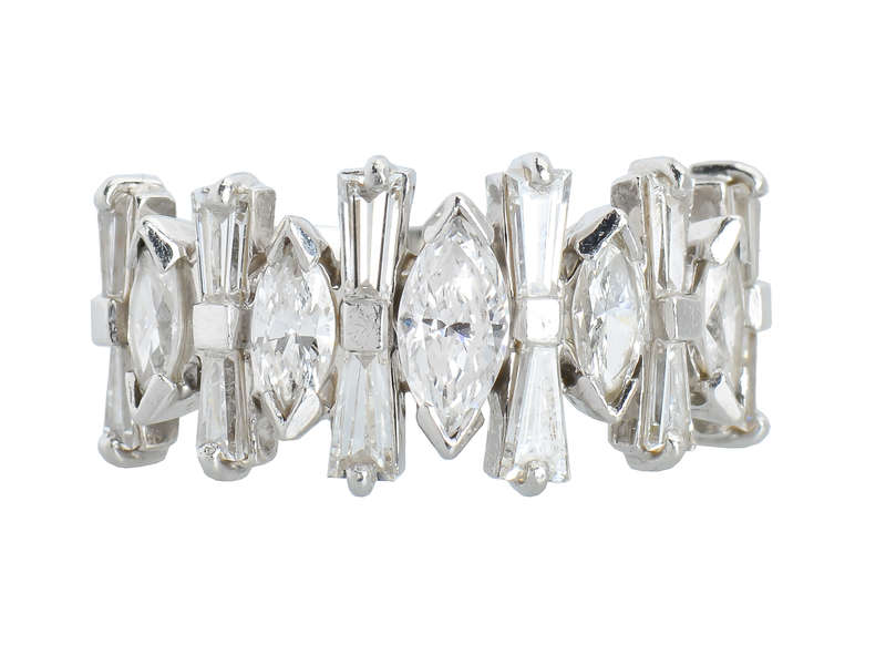 Modernist Marquise Diamond Half Eternity Band