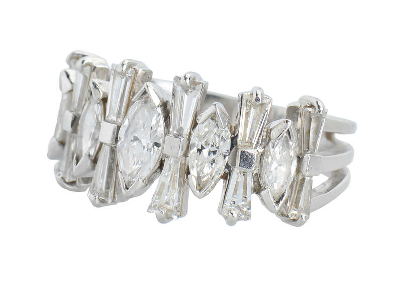 Modernist Marquise Diamond Half Eternity Band