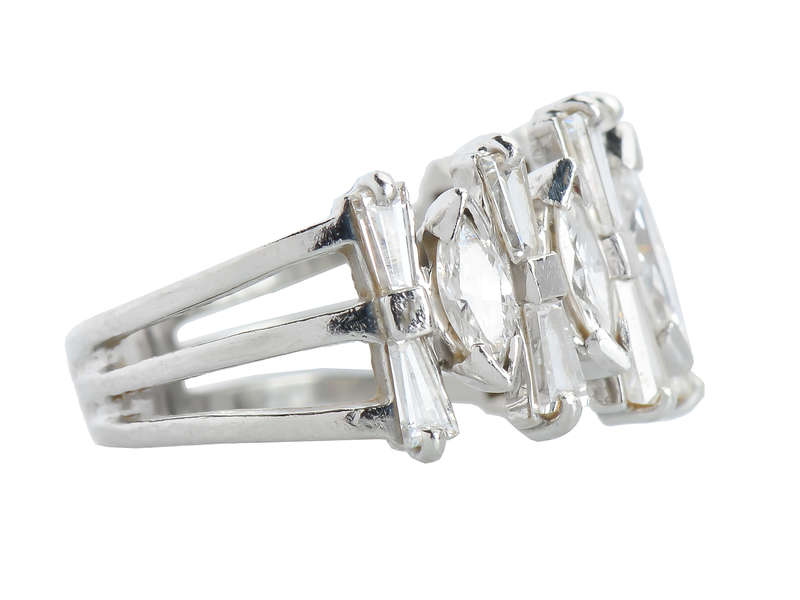 Modernist Marquise Diamond Half Eternity Band