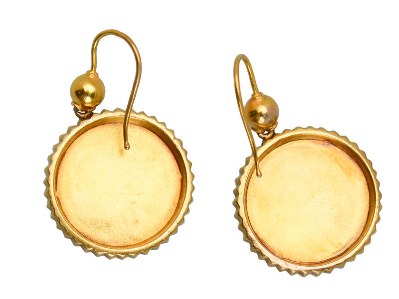 Victorian Three Color Gold Bird & Butterfly Earrings