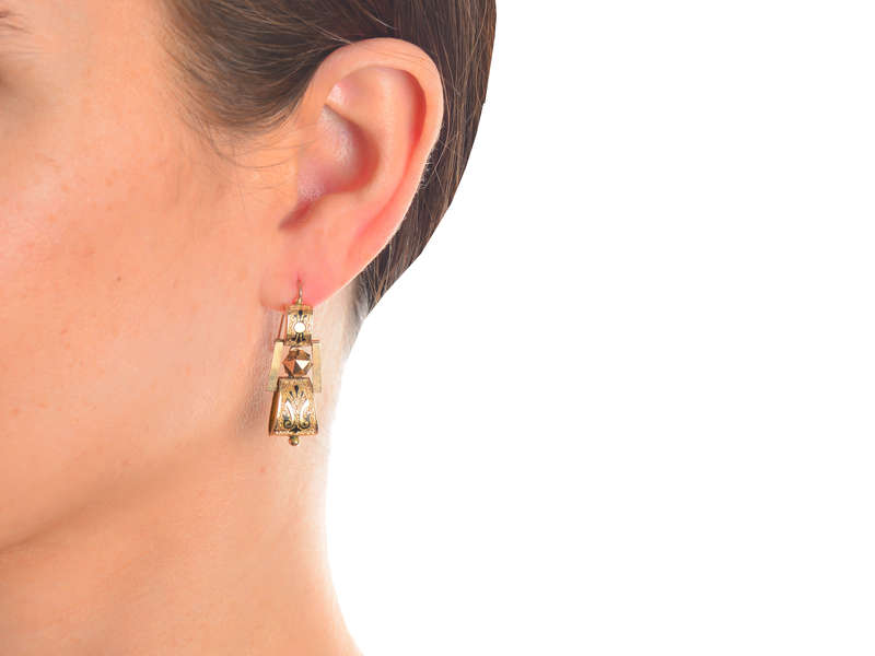 Victorian Basse Taille Enamel Earrings