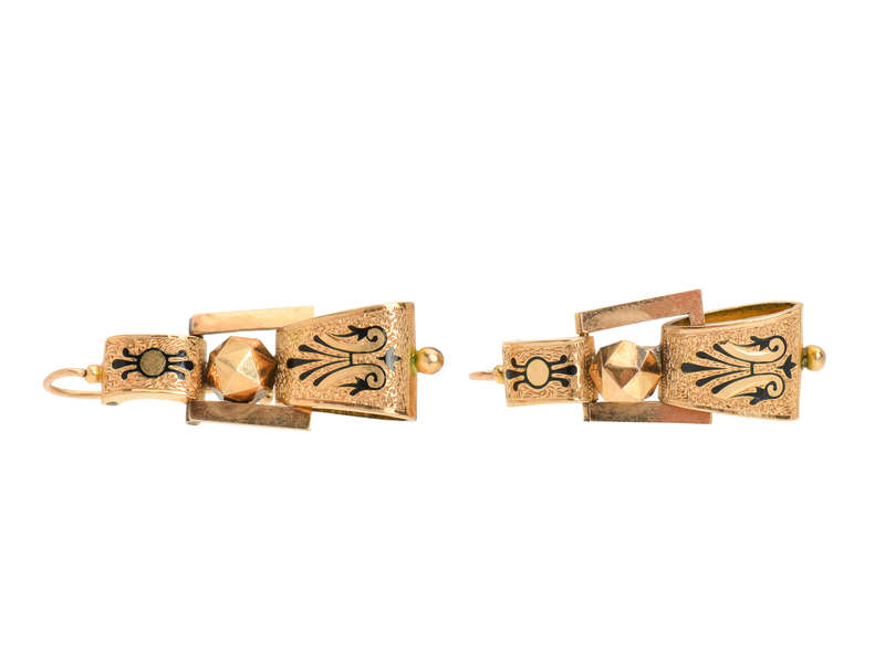 Victorian Basse Taille Enamel Earrings
