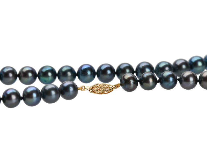 Vintage Black Cultured Pearl Necklace