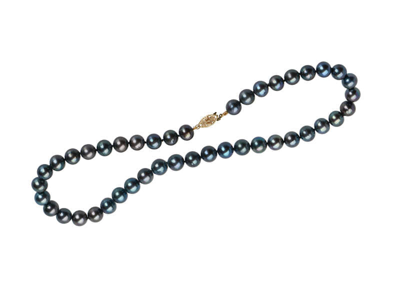 Vintage Black Cultured Pearl Necklace