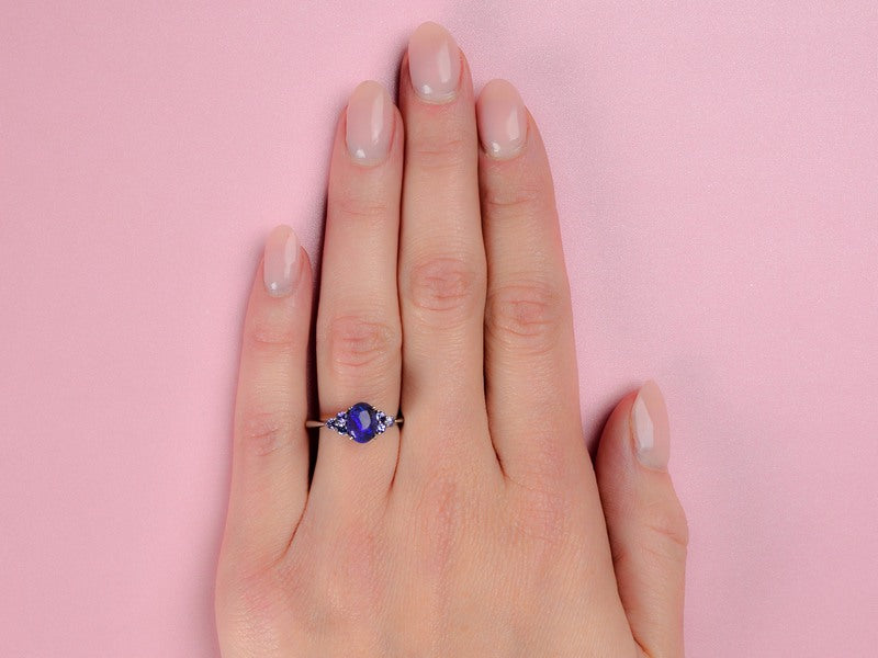 Vintage Black Opal Tanzanite Ring