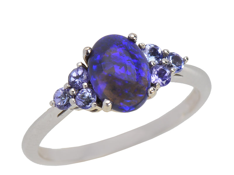 Vintage Black Opal Tanzanite Ring