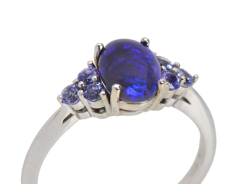 Vintage Black Opal Tanzanite Ring