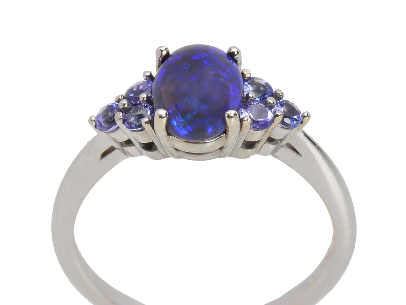 Vintage Black Opal Tanzanite Ring