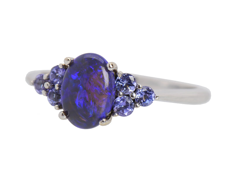 Vintage Black Opal Tanzanite Ring