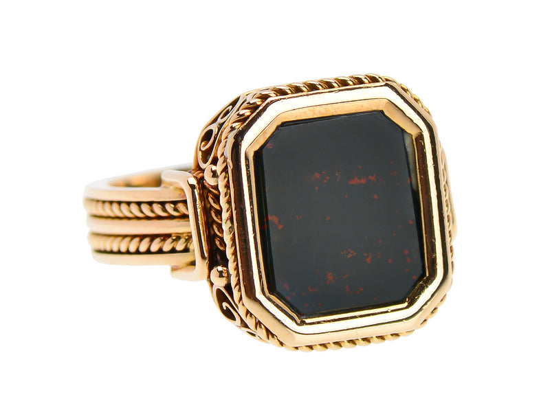 Ornate Bloodstone Estate Ring