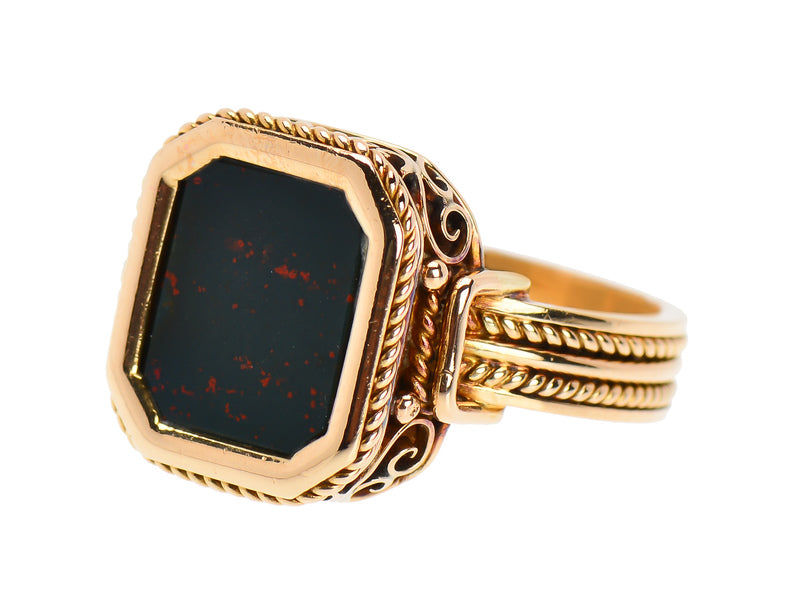 Ornate Bloodstone Estate Ring