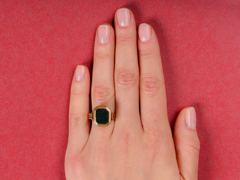 Ornate Bloodstone Estate Ring