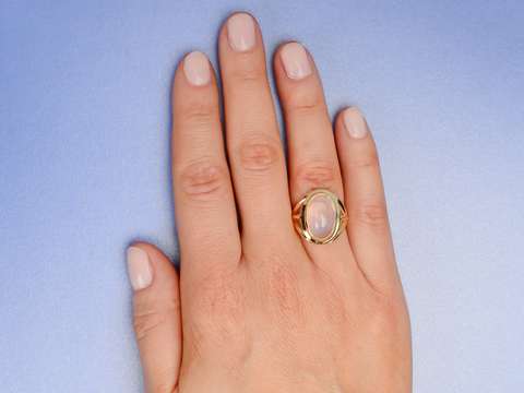 Moonstone Mystery - Blue Cabochon Ring