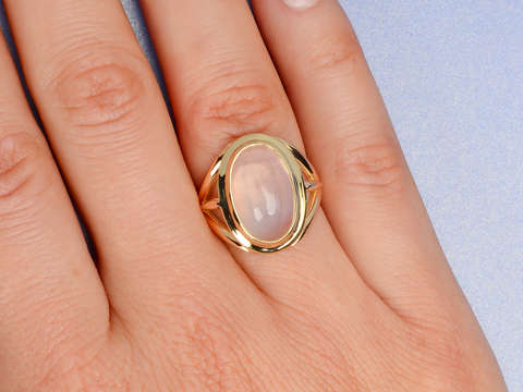 Moonstone Mystery - Blue Cabochon Ring