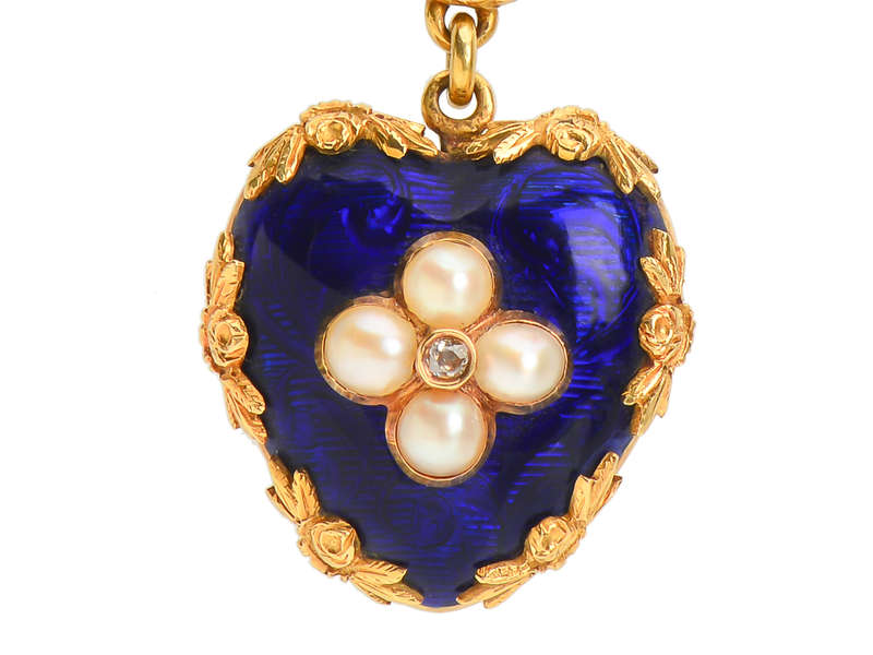 Victorian Love Knot & Heart Pendant Chain in Box
