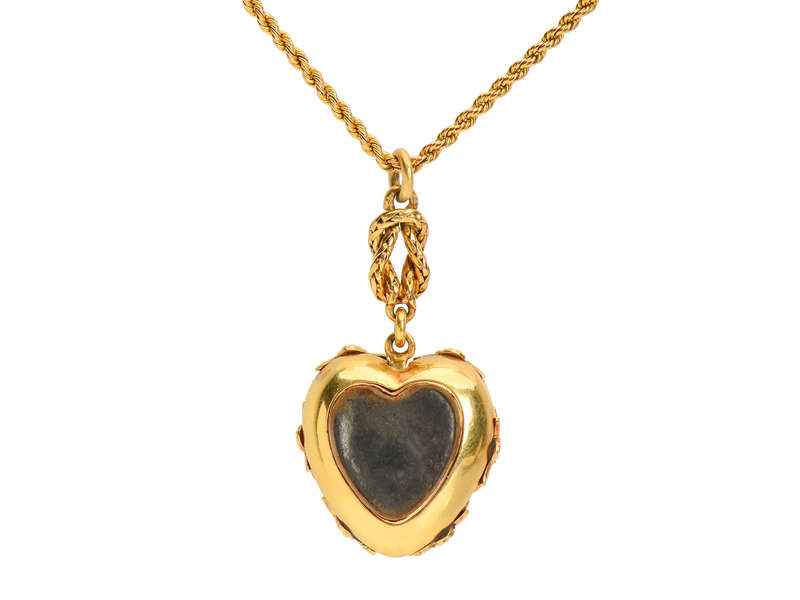 Victorian Love Knot & Heart Pendant Chain in Box