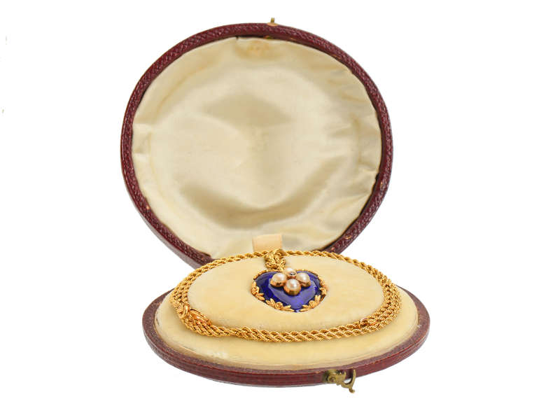 Victorian Love Knot & Heart Pendant Chain in Box