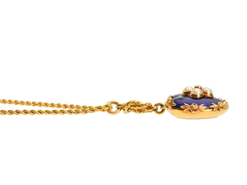 Victorian Love Knot & Heart Pendant Chain in Box