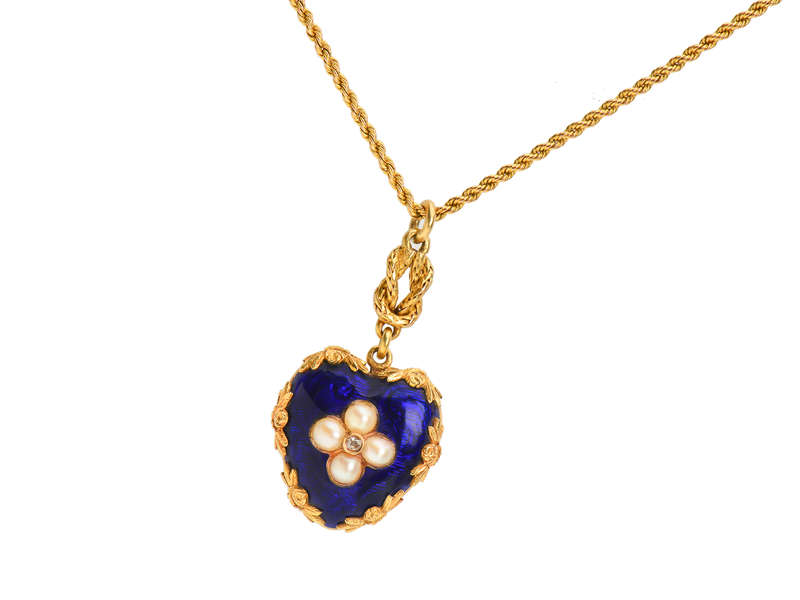 Victorian Love Knot & Heart Pendant Chain in Box