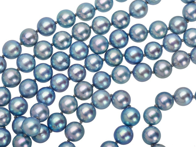 Estate Elegant Blue Gray Strand of Pearls
