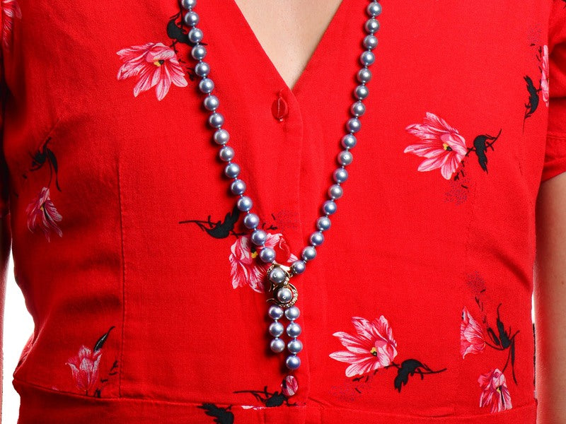 Estate Elegant Blue Gray Strand of Pearls