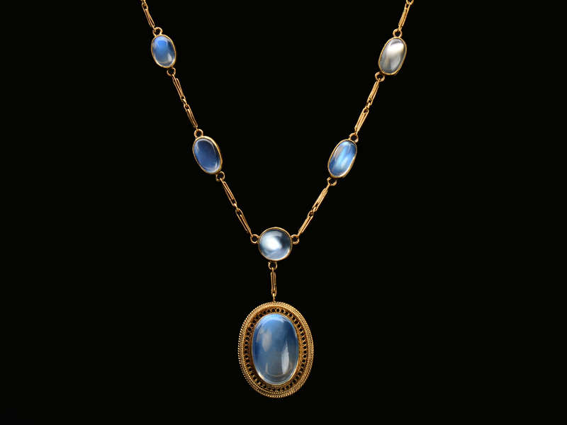 Edwardian Raindrops - Blue Moonstone Necklace