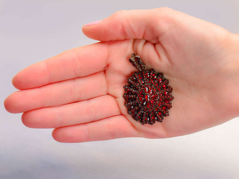 Victorian Bohemian Garnet Locket Pendant